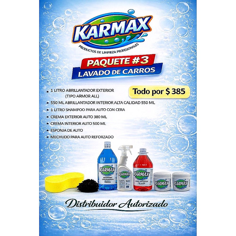 PAQUETE 3 LAVADO DE CARROS